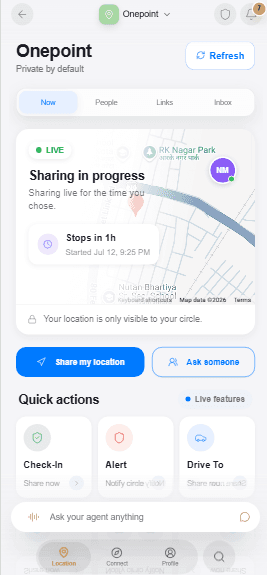 Compact Onepoint home with live sharing and the Assistant input